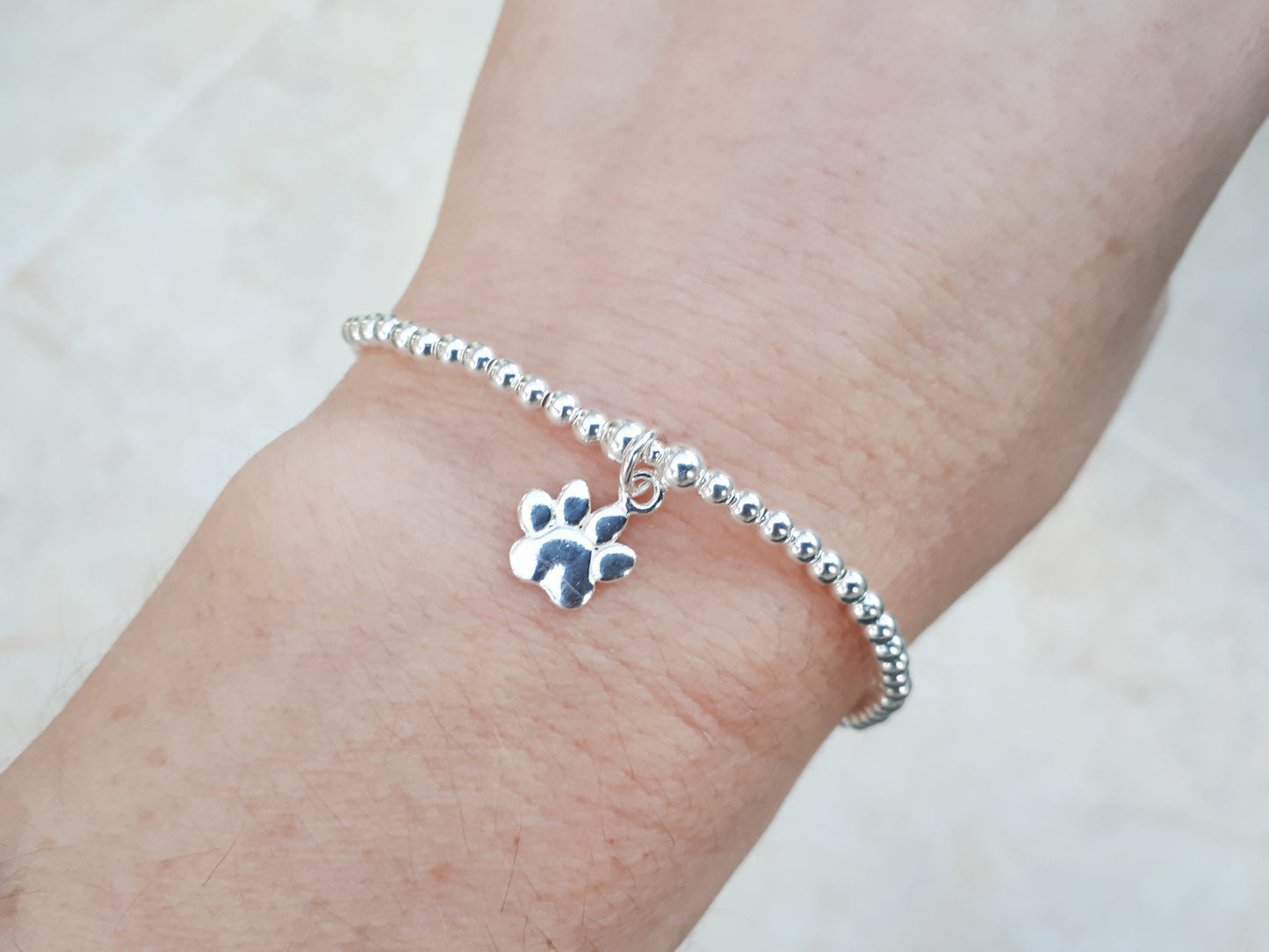 Dog paw print bracelet. Dog memorial.