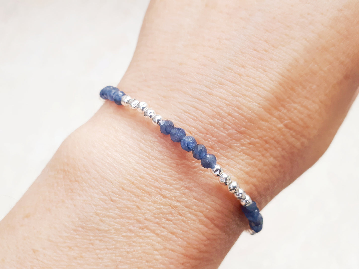 Genuine sapphire gemstone bracelet.