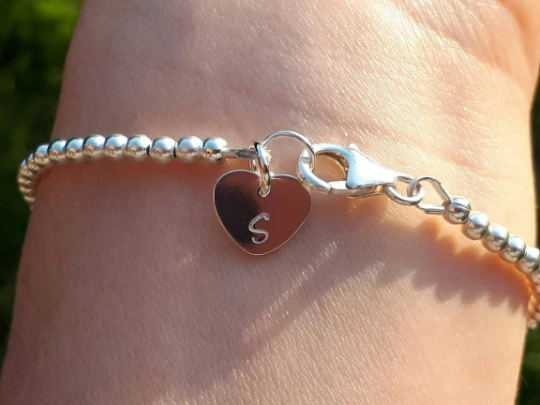 Silver sapphire bracelet. September birthstone.